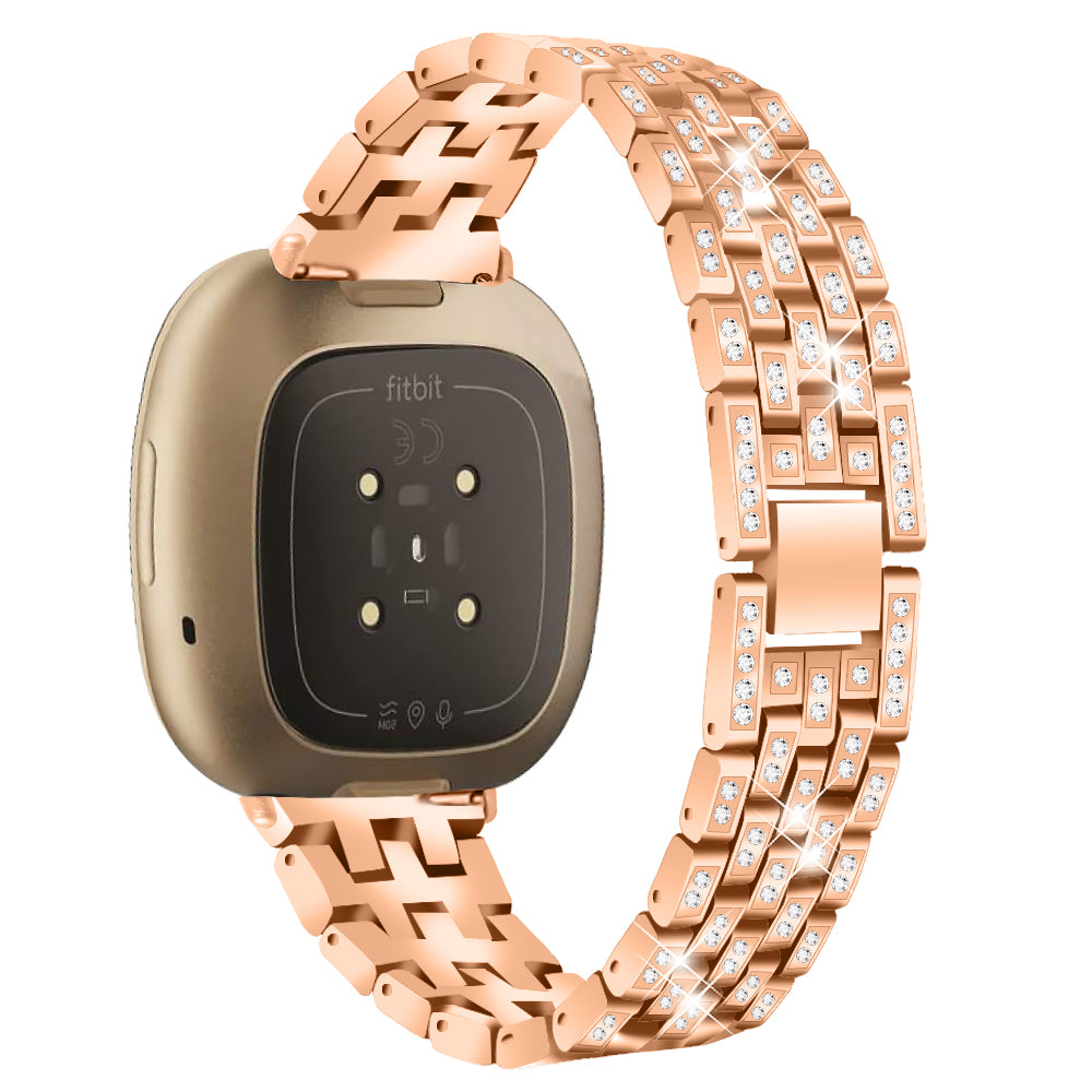 For Fitbit Versa 4 Sense 2 Rhinestones Decor Zinc Alloy Strap Replacement Smartwatch Band For Fitbit Versa 4 Sense 2 Rhinestones Decor Zinc Alloy Strap Replacement Smartwatch Band